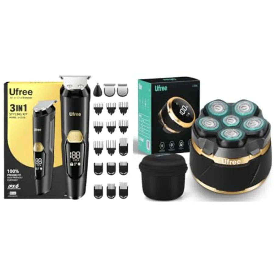 

Ufree Ultimate Combo: 6D-бритва с головкой и набор триммеров 3-в-1