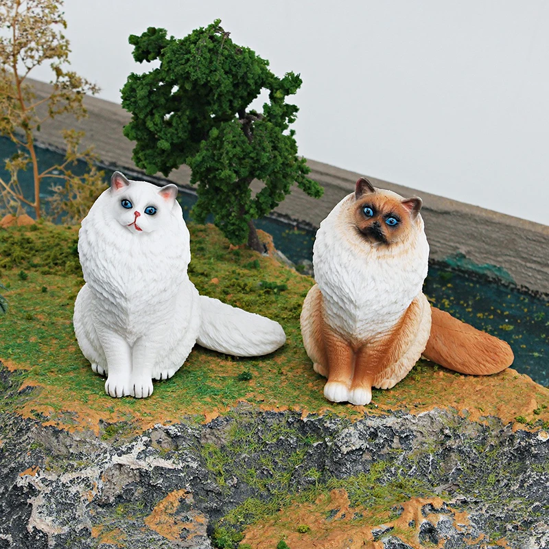 1Pcs Simulation Pet Cat Model Fun Hairless Cat Shorthair Cat Ragdoll Cat Persian Cat Desktop Decorative Ornaments Kids Toys Gift