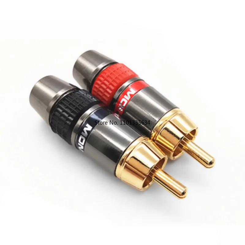 4PCS/LOT Monster Gold RCA Lotus Plug Audio Signal  Portable and Multi-functional Terminal Connector