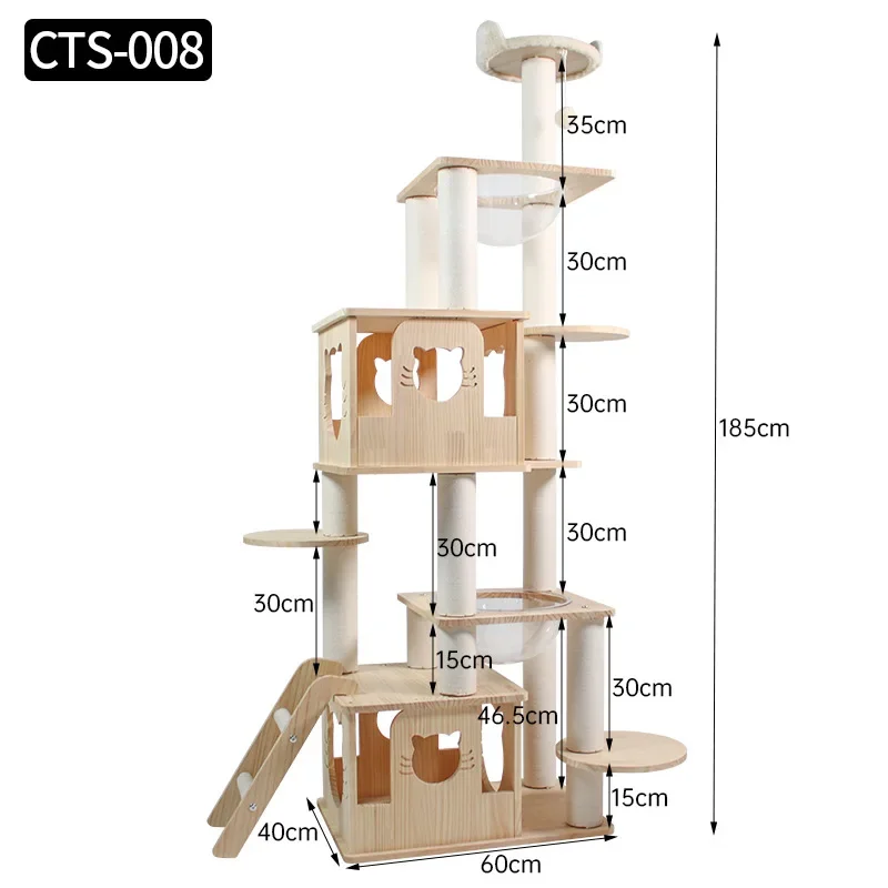 Solid Wood Cat Climbing Frame Tree Climbing Frame Cat Scratching Board  Custom Cat Climbing Frame Solid Wood for CTS-008