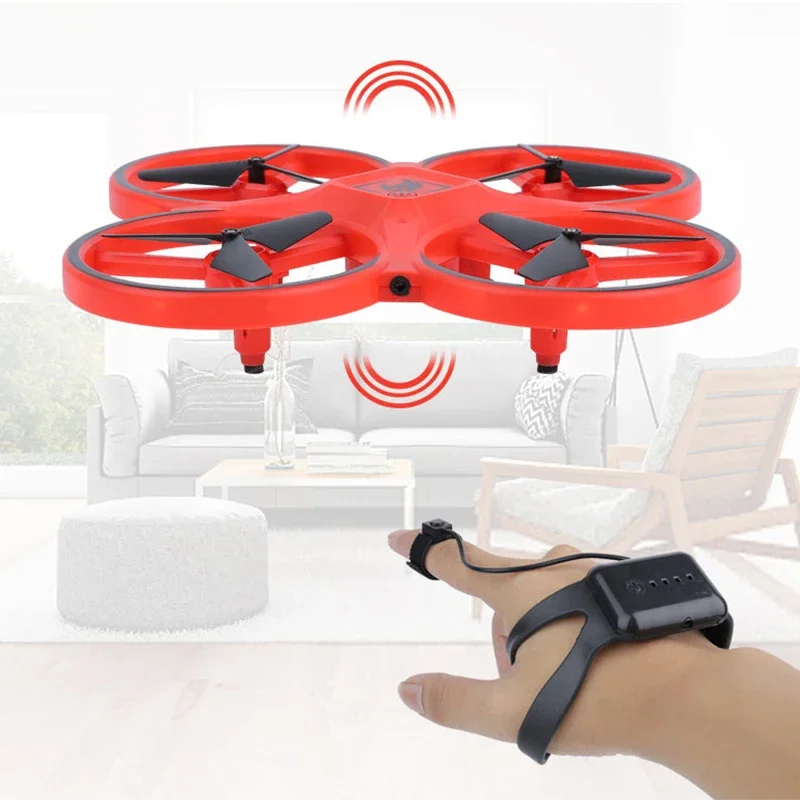 Hand Controlled Drone RC Mini Quadcopter Gesture Flying LED Lights Altitude Hold Watch Control Children Toys Birthday Gifts