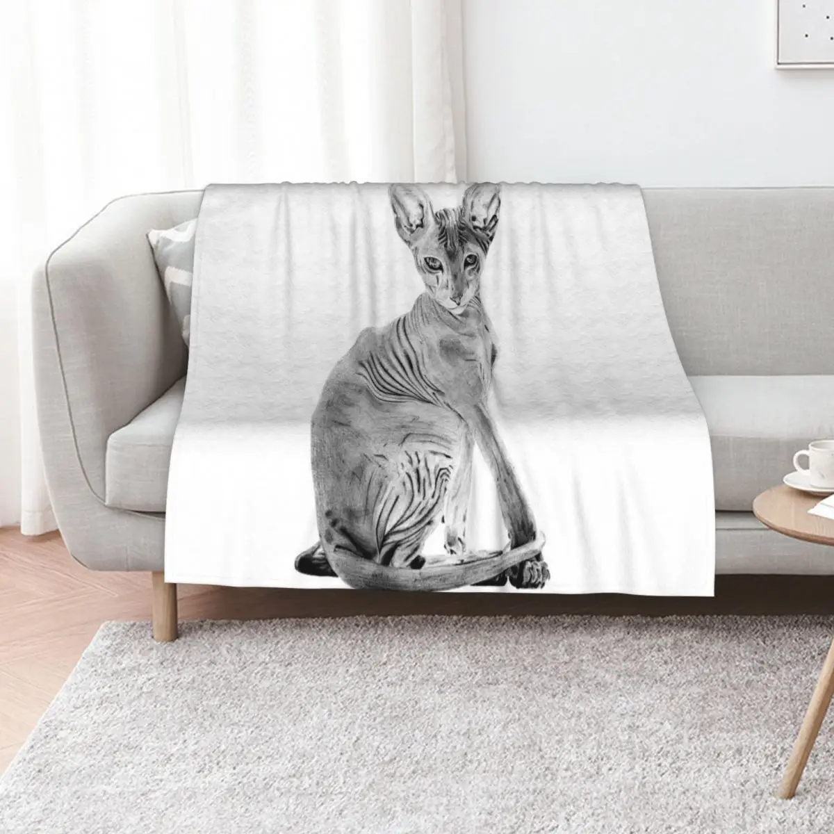 

Sphinx cat. Throw Blanket Soft Flannel Soft Beds Luxury Designer Blankets