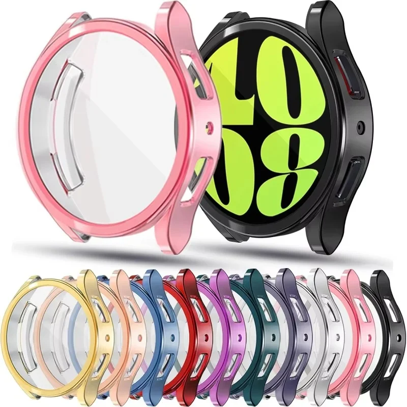 Capa protetora de silicone TPU para Samsung Galaxy Watch 7, modelos de 40 e 44 mm, com proteção total para o ecrã e capa protetora para o Galaxy Watch