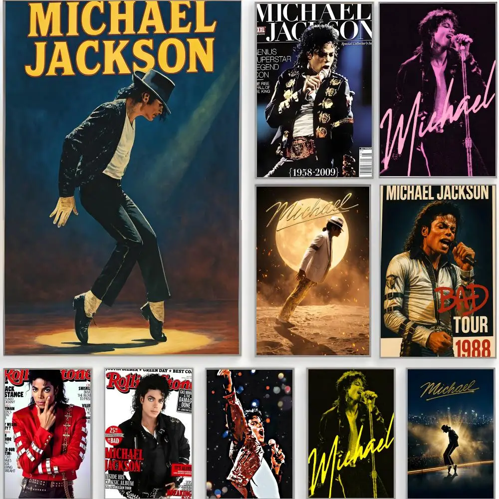 music icon Michael Jackson MJ Poster Classic Wall Art  Home Decor  Peel and Stick Unframed