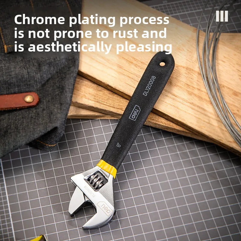 6/8/10/12 Inch Universal Spanner - Anti-Slip Rubber Grip Adjustable Wrench for Car Repair, Plumbing&Industrial Maintenance