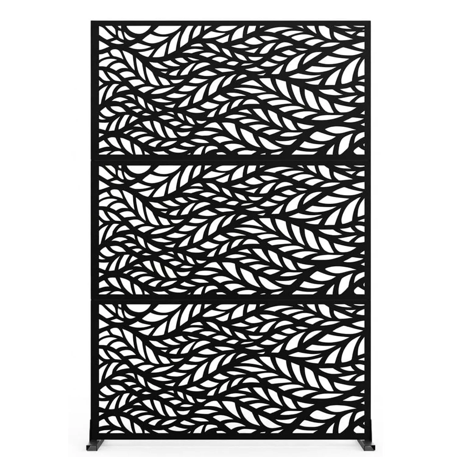 

Отдельностоящая металлическая панель-ширма для уединения, 3-панельный декоративный уличный разделитель с подставкой, всепогодный экран для патио, сада, террасы