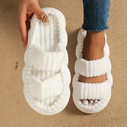 Women's Corduroy Slippers Living Room Shoes Cute Memory Foam Bedroom Slippers Home Female Slippers 2024 New Anti Slip Slippers