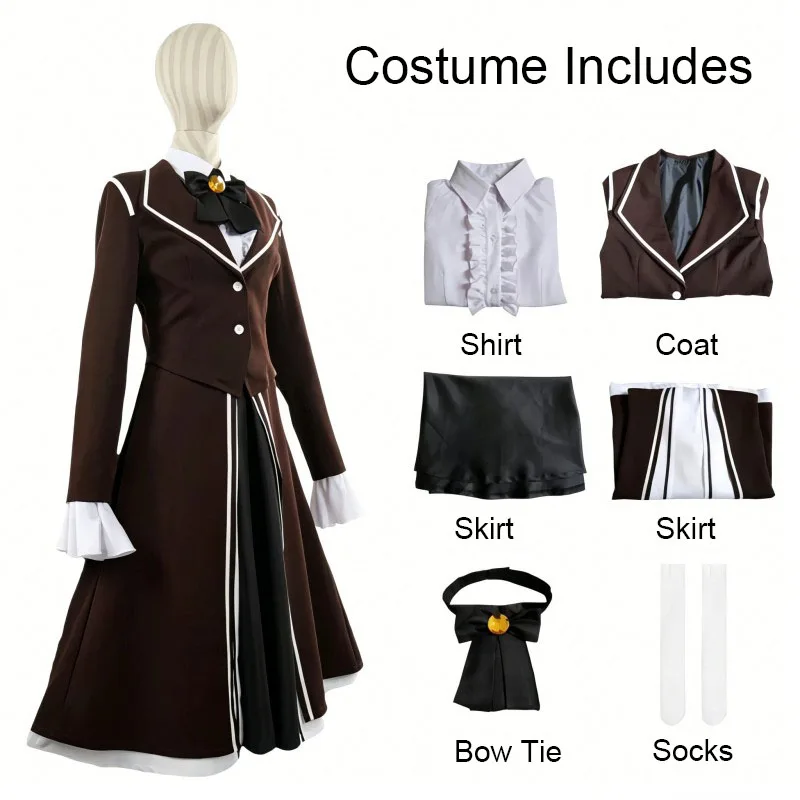 Sephirah Michelle Uniform Skirt Patron Librarian of Literature Hod's Wigs Women Or Men Size Library of Ruina Hod Cosplay Costum view 3