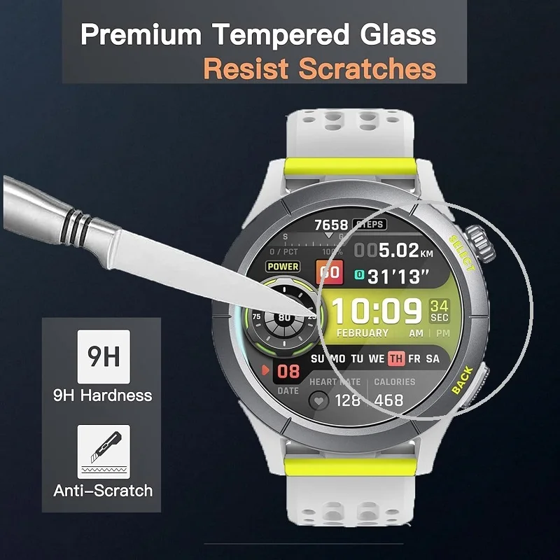 5 قطع واقي شاشة للساعة الذكية لفيلم AMAZFIT Cheetah Round / Cheetah Pro من الزجاج المقسى