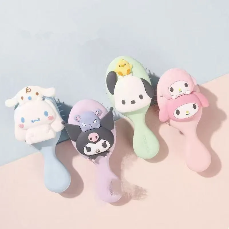 أنيمي سانريو كورومي Pochacco سينامورول بلدي ميلودي ثلاثية الأبعاد تدليك وسادة هوائية مشط المحمولة ولطيف مكافحة ساكنة مشط صغير فتاة الهدايا