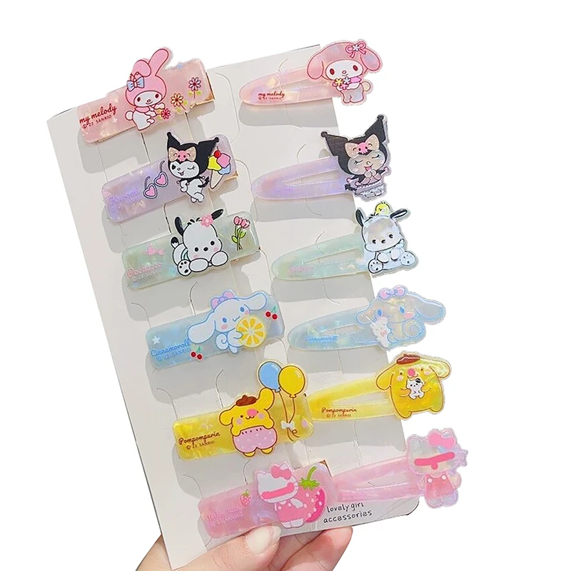 Épingle à cheveux Sanurgente Hello Kitty pour filles, pinces à cheveux mignonnes, ornements d'anime, coiffure de dessin animé, design doux et mignon, accessoires pour cheveux, cadeau, 1 paire