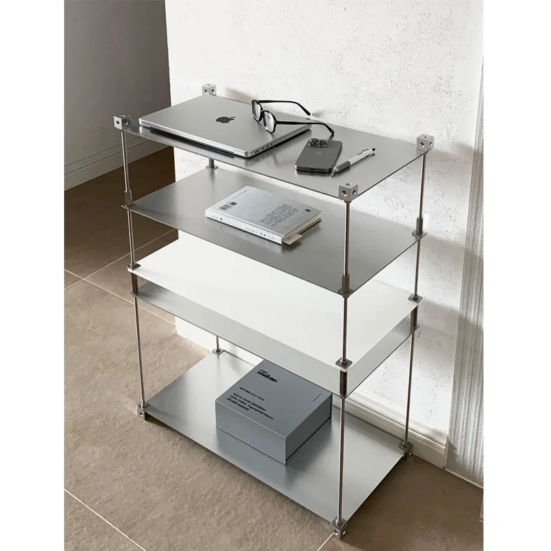 

Стеллаж из нержавеющей стали для напольного размещения, стеллаж для хранения, книжная полка, акриловая полка, стеллаж для хранения в гостиной и спальне, органайзер для декора, DIY