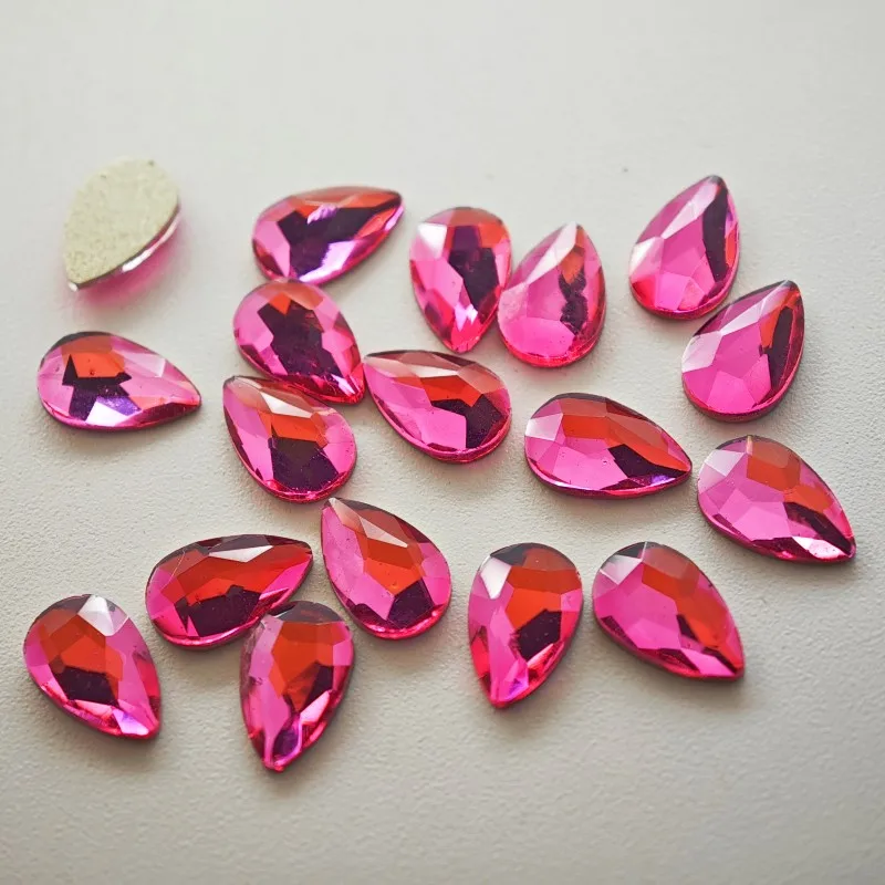 26Colors 5.2*8mm Drop-Shape Boutique Flat bottom nail art rhinestones Glass crystal 3D nail decoration Multiple shapes wholesale
