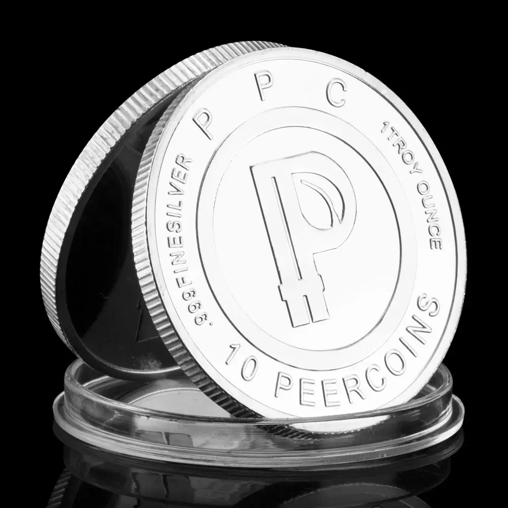 عملة تذكارية مطلية بالفضة من Peercoin، عملة مشفرة، عملات تذكارية مادية