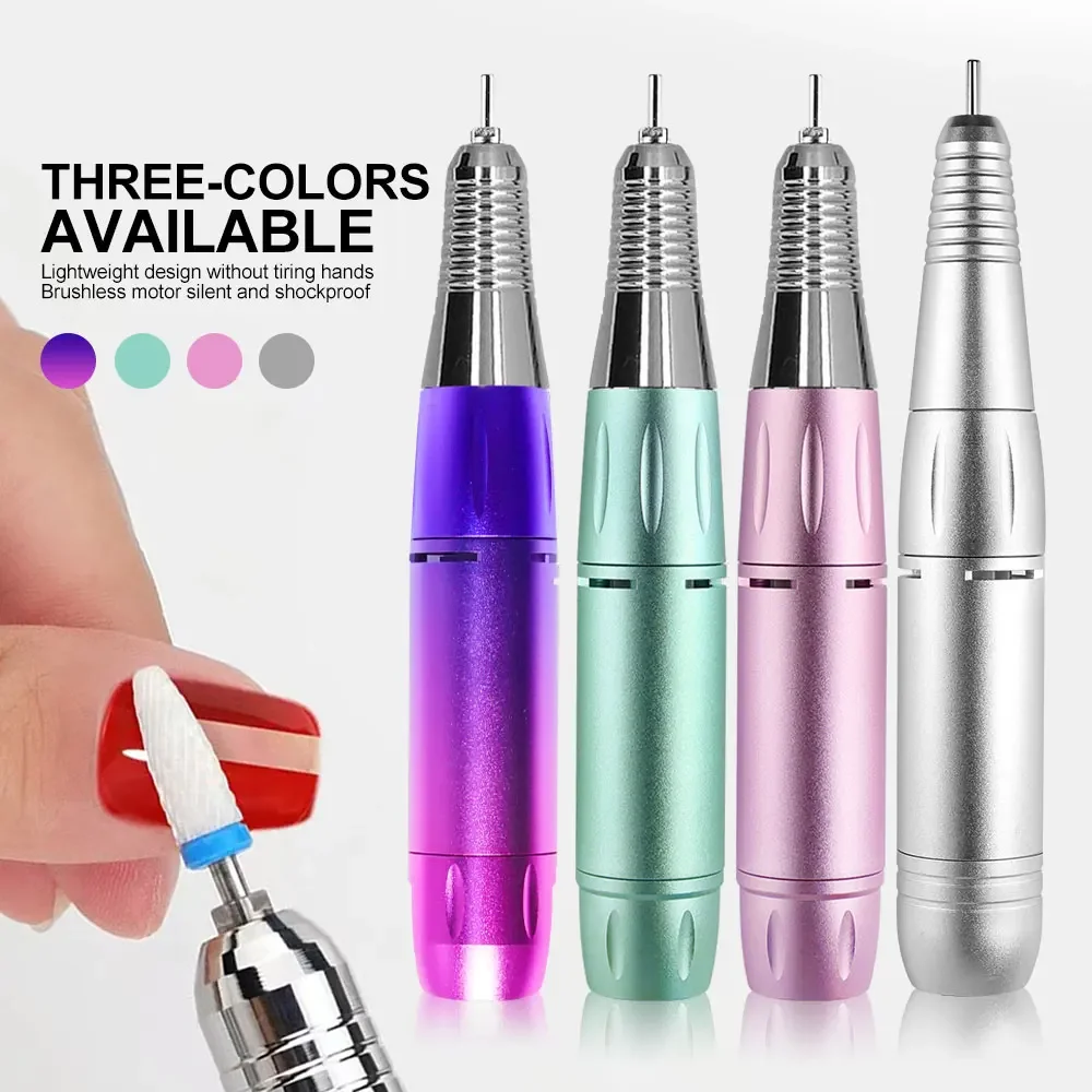 Elettrico DC Nail Drill Pen Maniglia File Polish Grind Machine Manipolo Manicure Pedicure Strumento per unghie Accessori per trapano Macchina
