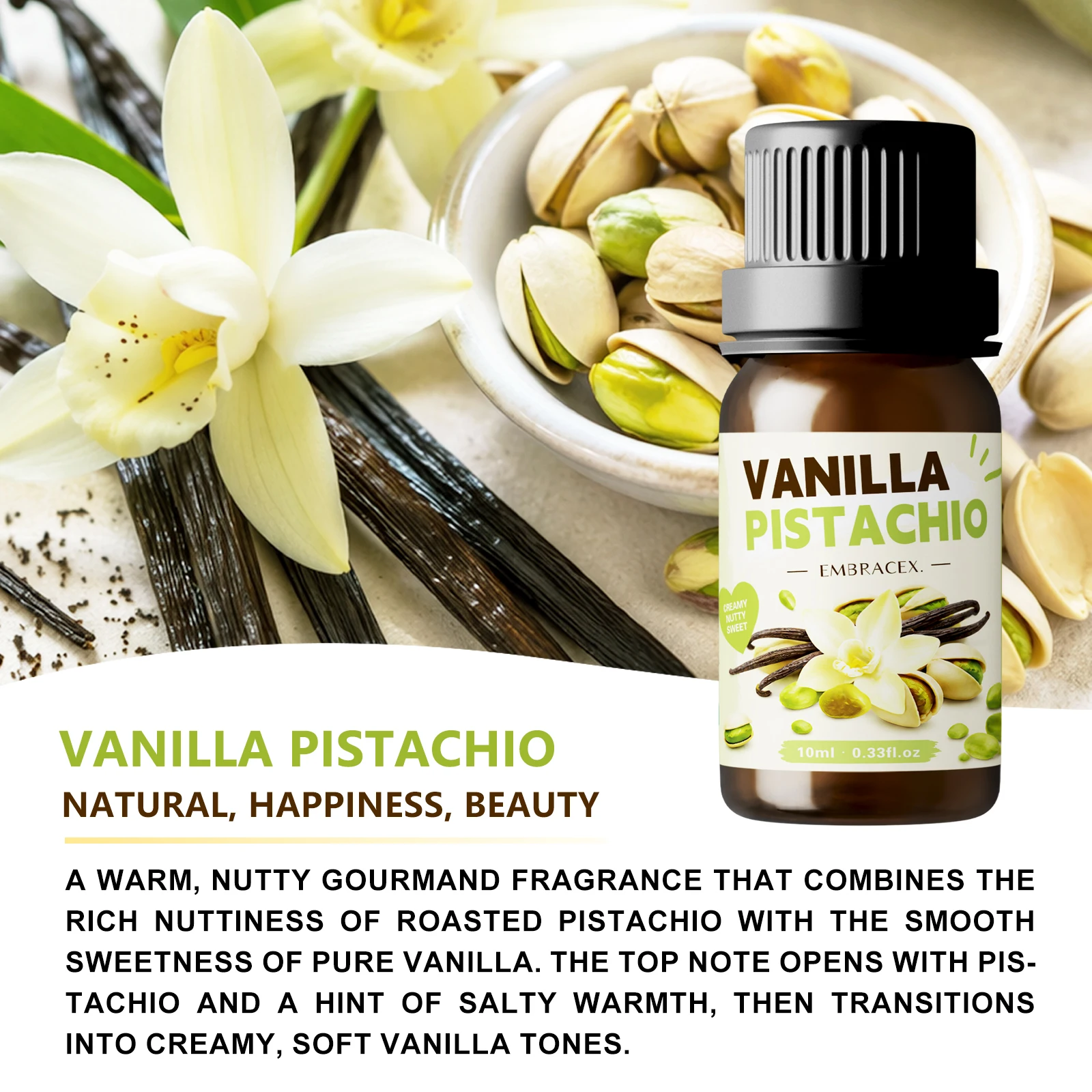 10ml バニラピスタチオエッセンシャルオイル、加湿器ディフ - Home Fragrance Vanilla のレビューと価格