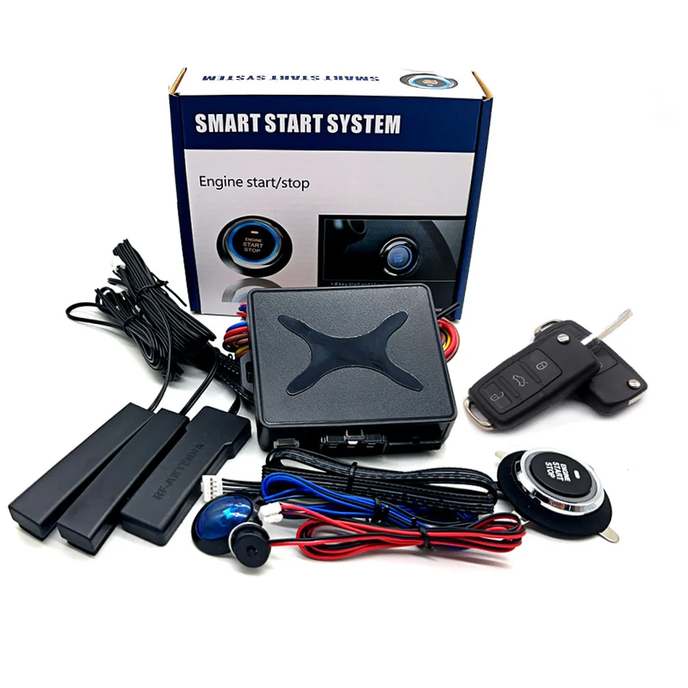 Hot 12V Car Universal One Key Start Keyless Entry Mobile Car Control System External Antenna Can Reach a Distance of up to 300m