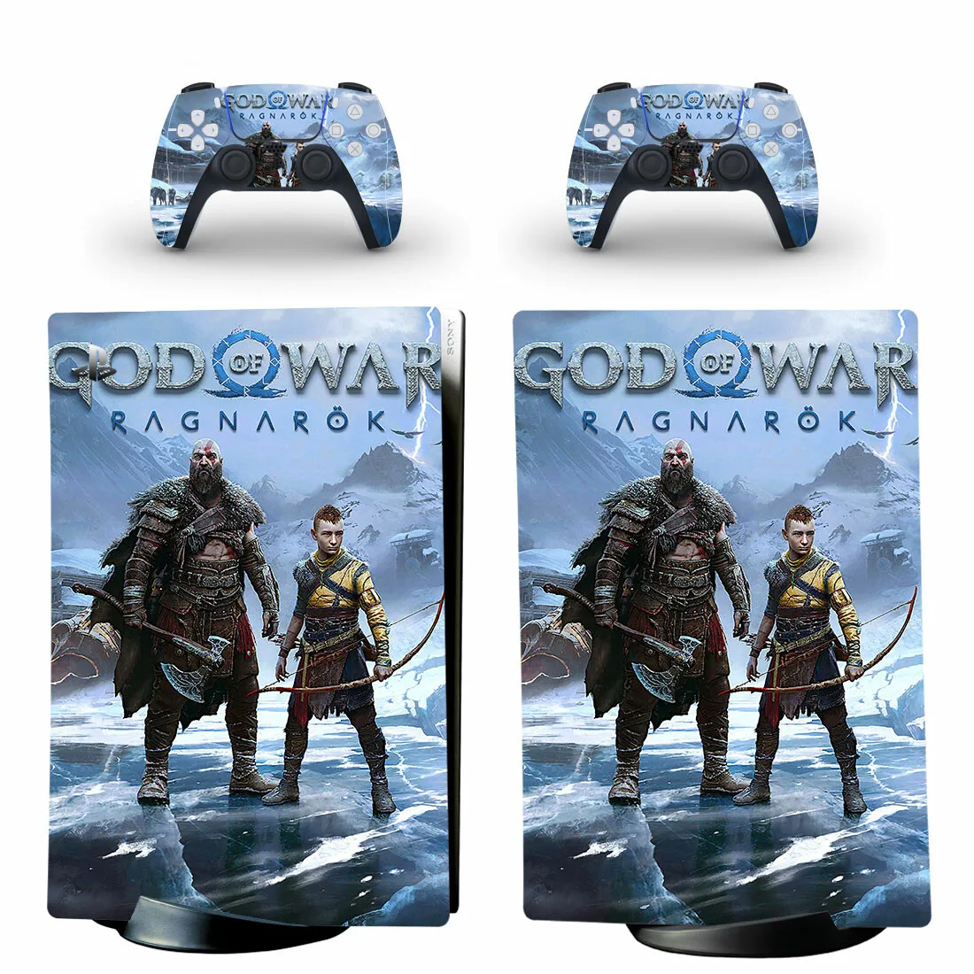 God of War PS5 pegatina Digital de piel, cubierta de calcomanía para consola y 2 controladores, pieles de vinilo