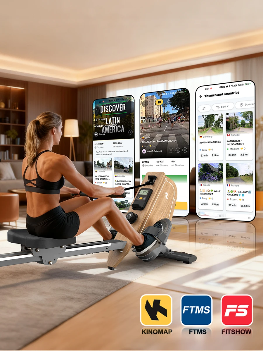 Heim-Rudergerät mit 16 Einstellbaren Magnetischen Widerstandsstufen, Bluetooth LCD-Display, 150KG Maximallast, Indoor-Fitness – Detail 7