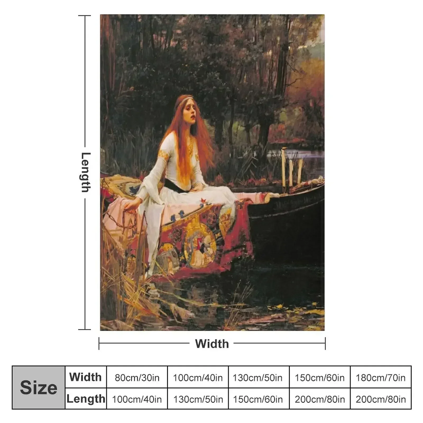 John William Waterhouse - The Lady of Shalott Throw Blanket couch cozy soft plush fuzzy picnic outdoor blanket