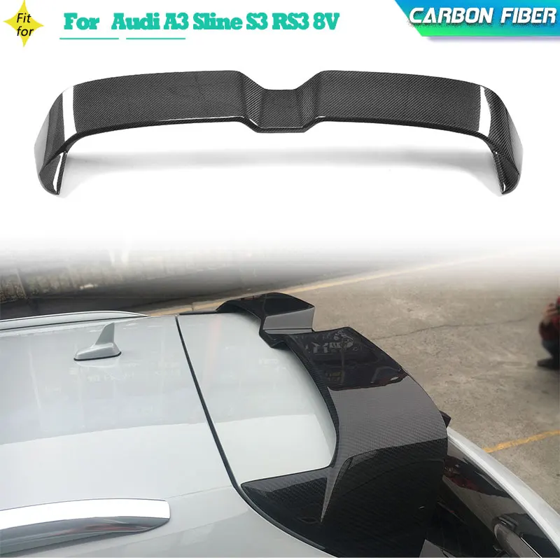 Carbon Fiber Car Rear Roof Spoiler Wings for Audi A3 Sline S3 RS3 8V Hatchback 4 Door 2014-2018 Not 2 Door Roof Wing Spoiler FRP