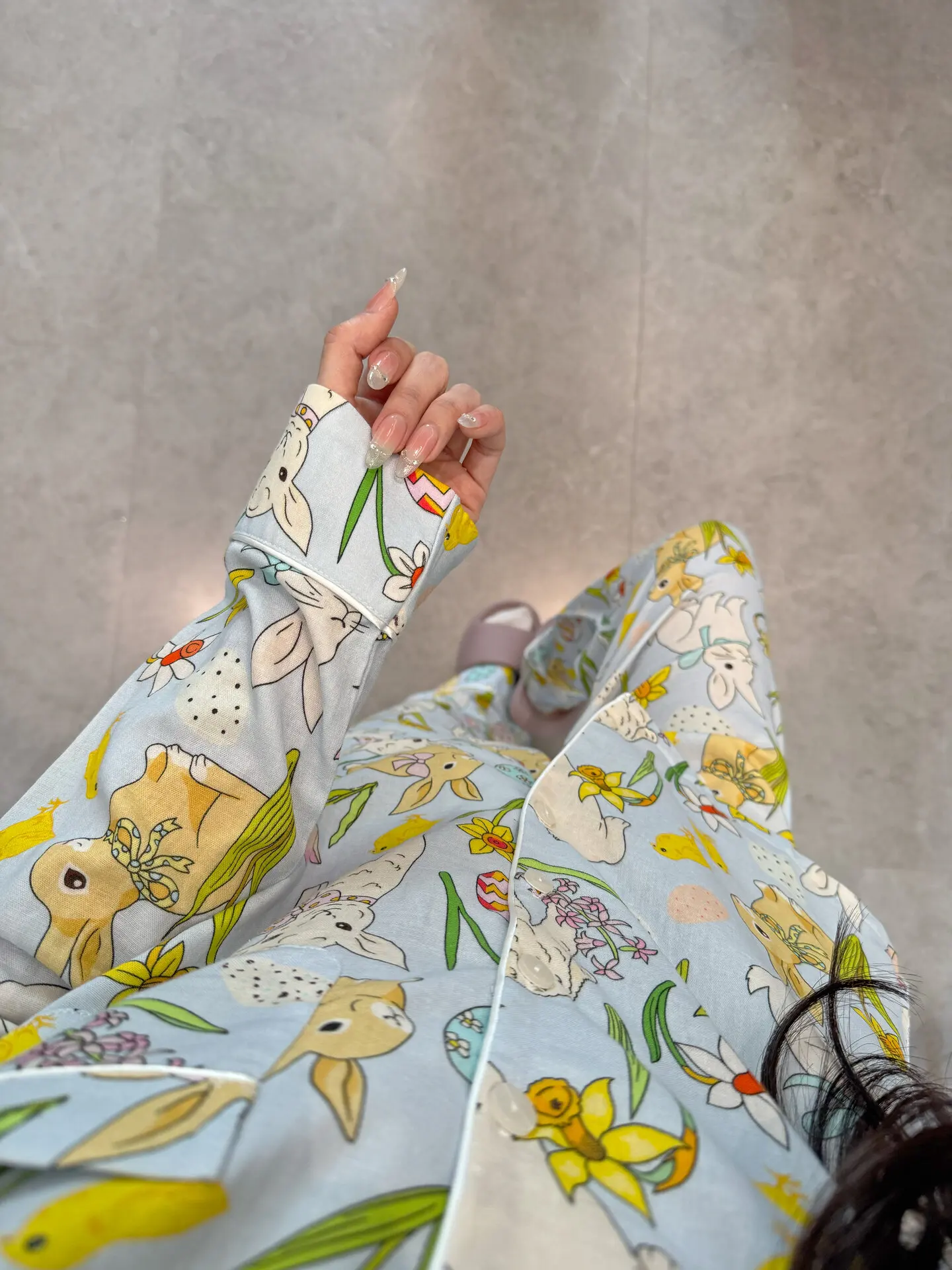 london-km-spring-summer-cotton-pajamas-set-women's-cartoon-print-high-sensation-wearable-home-clothes