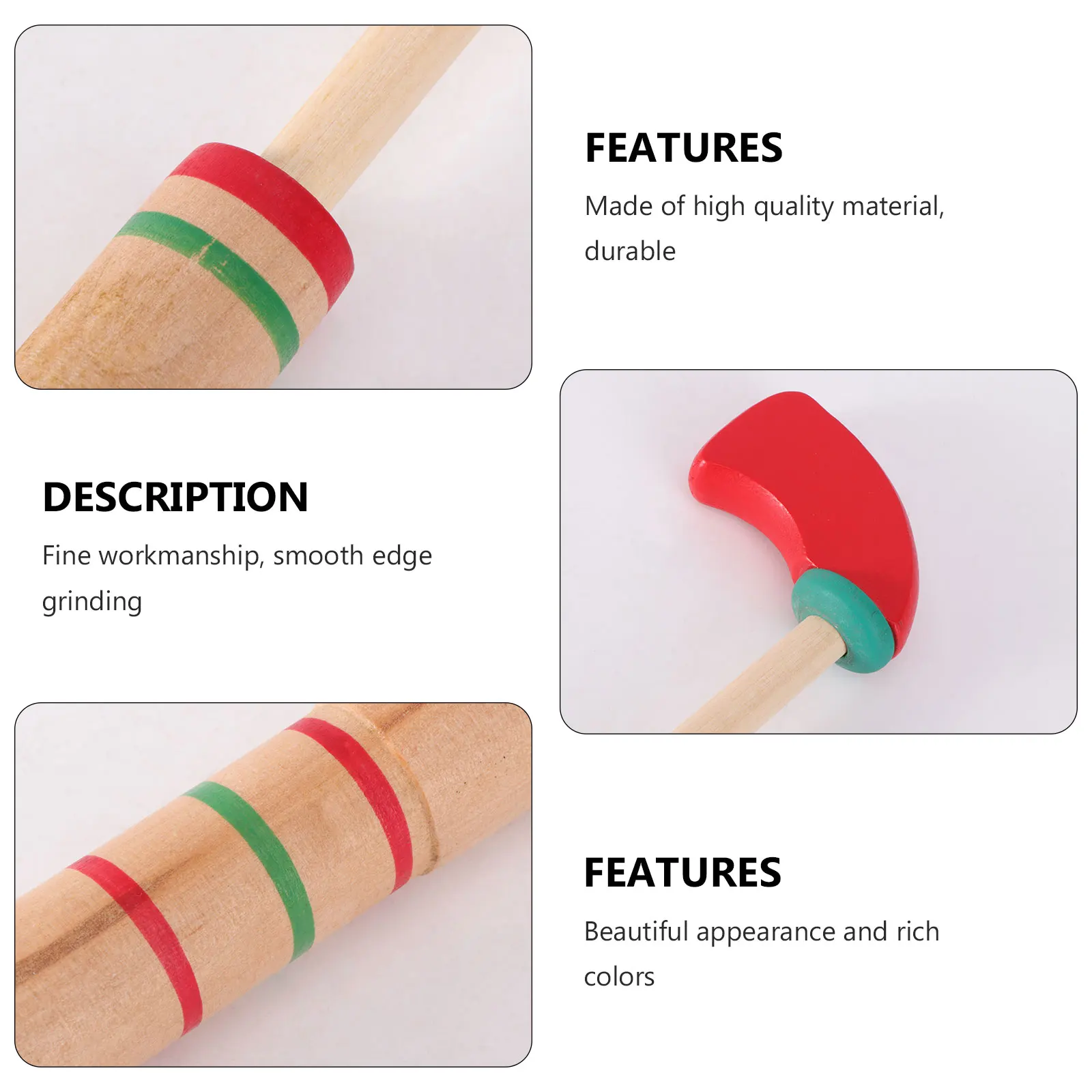 

1pc Wooden Rattle Gun For Kids Motor Skill Development Early Learning Pulling Type Cognitive Game Wood Children Intelligence
