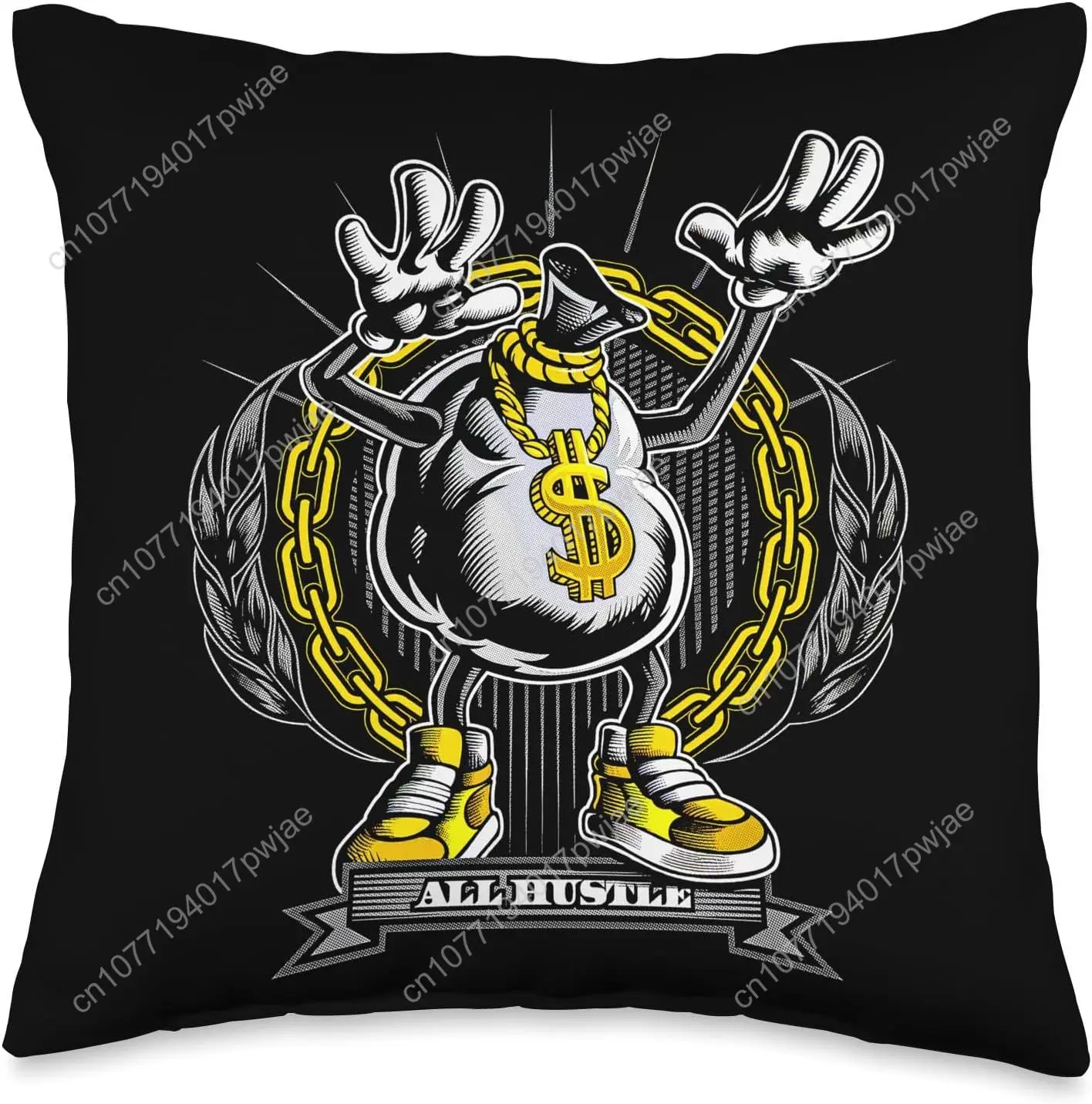 GANGSTER HIPHOP OLD SCHOOL HIP HOP HUSTLE HIP HOP GRAFFITI Throw Pillow