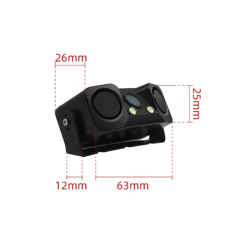 Car Rearview Camera Kit 3 in 1 with For Night Vision Sensor Alarm and Reverse Distance Detection CVBS Output 12V ABS Housing
