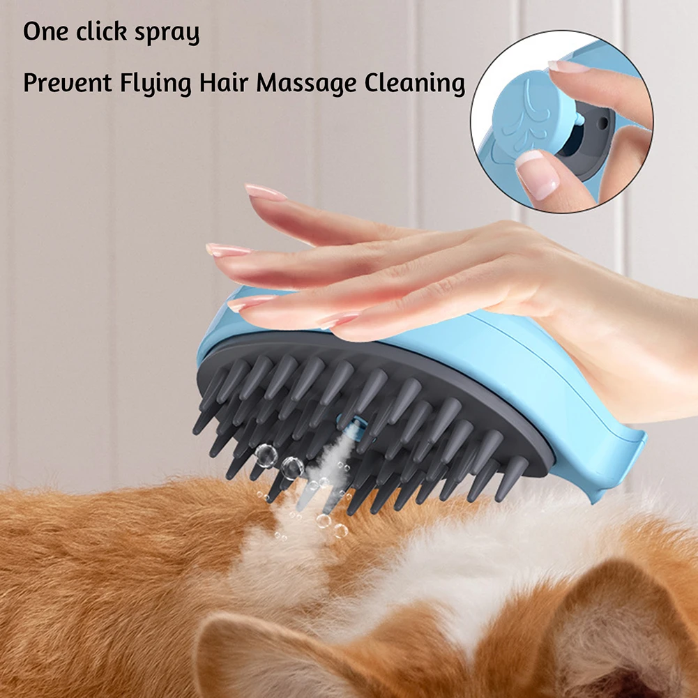 Baleias Forma Pet Spray Comb, Ferramenta Multifuncional Anti-Estático de Limpeza de Cabelo de Gato para Uso de Gato