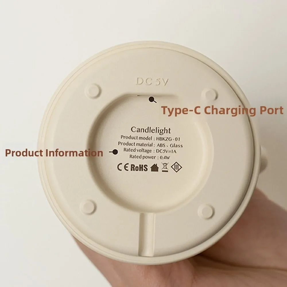 Modern Dimmable Candle Shape Light Touch Control Soft Light LED Atmosphere Lamp Romantic Creative Bedside Lamp Interior Lighting