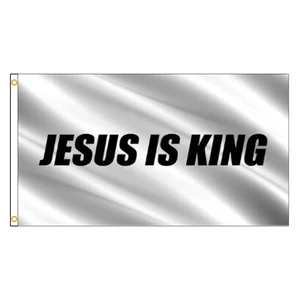 Jesus ist König der weißen Flagge, christliche Flaggen, Bannerdekoration, 90x150 cm 10 Hauptverkaufsaufkleber Jesus Branco - №9