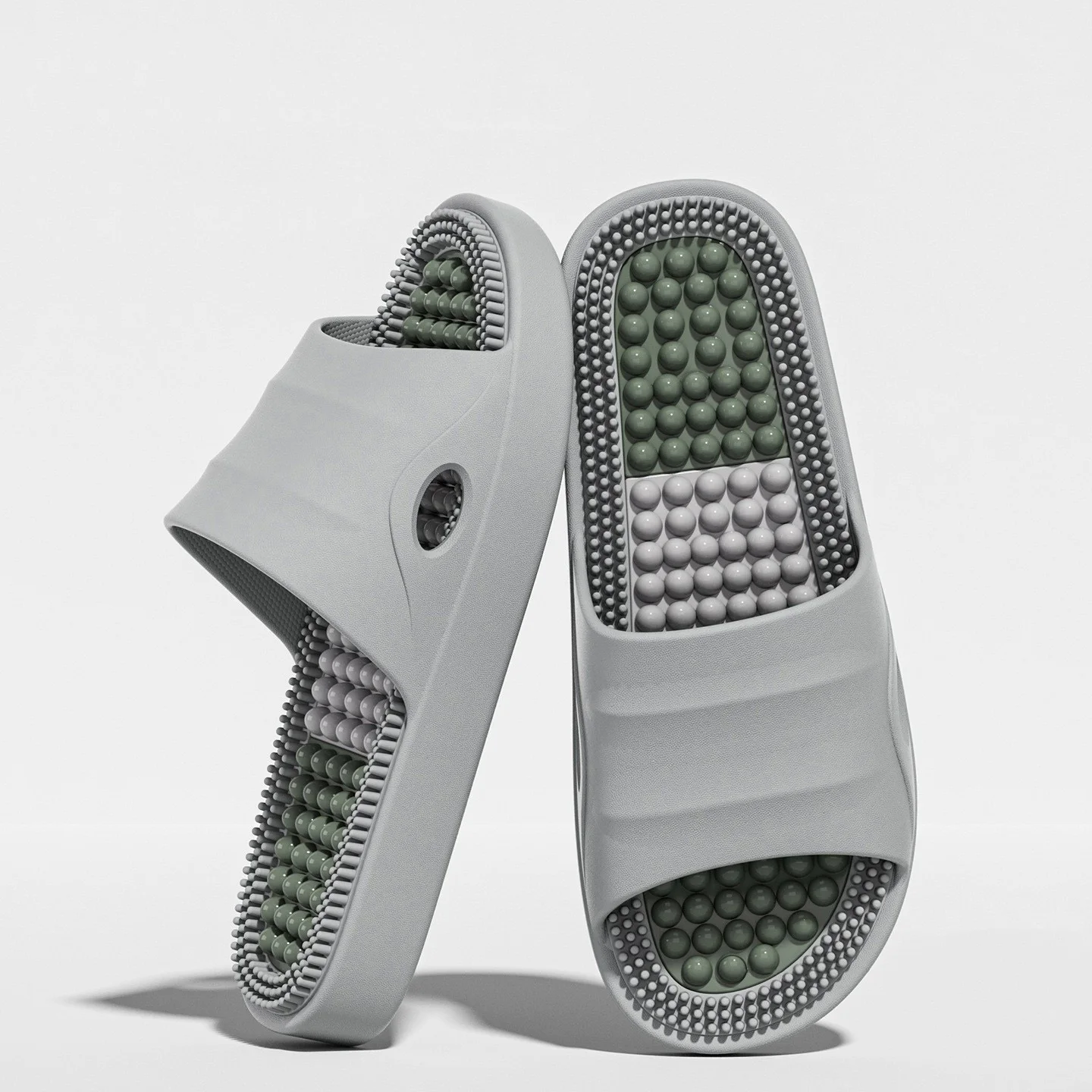 

New Men's Massage Slippers Concise Women Summer Bathroom Sandals PVC Flip Flops Couples Indoor Non-slip Casual Shower Shoes