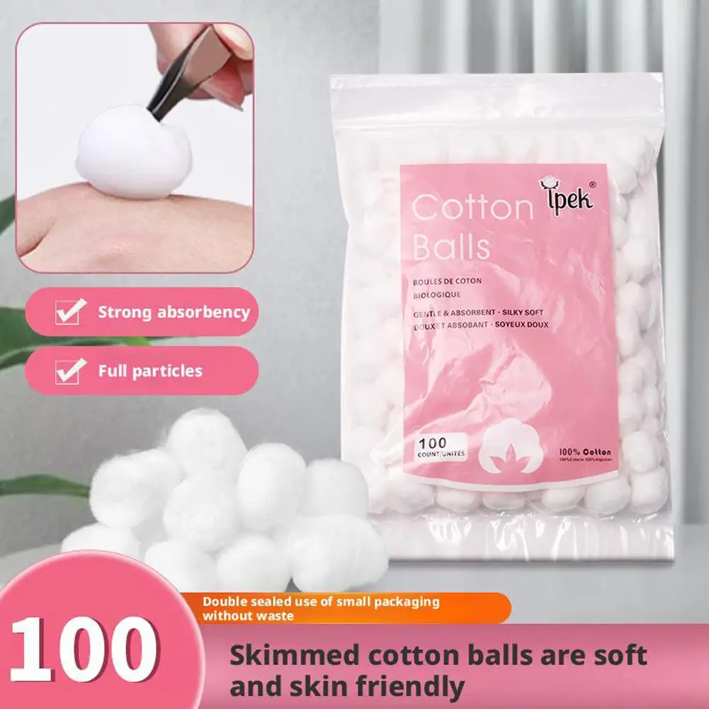50/100/200 stücke Baumwolle Ball 100% Reine Baumwolle Ball Nagellack Entferner Reinigung Werkzeug Make-Up Baumwolle Nail art Maniküre Assossories – Detail 3