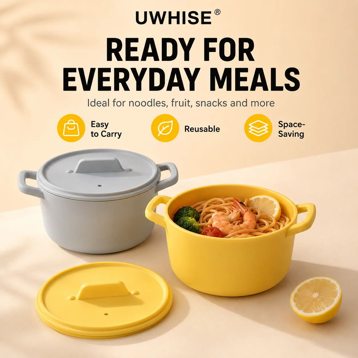 Uwhise Silicone Lunch Box Micr - Meal Prep Noodles 评论和价格
