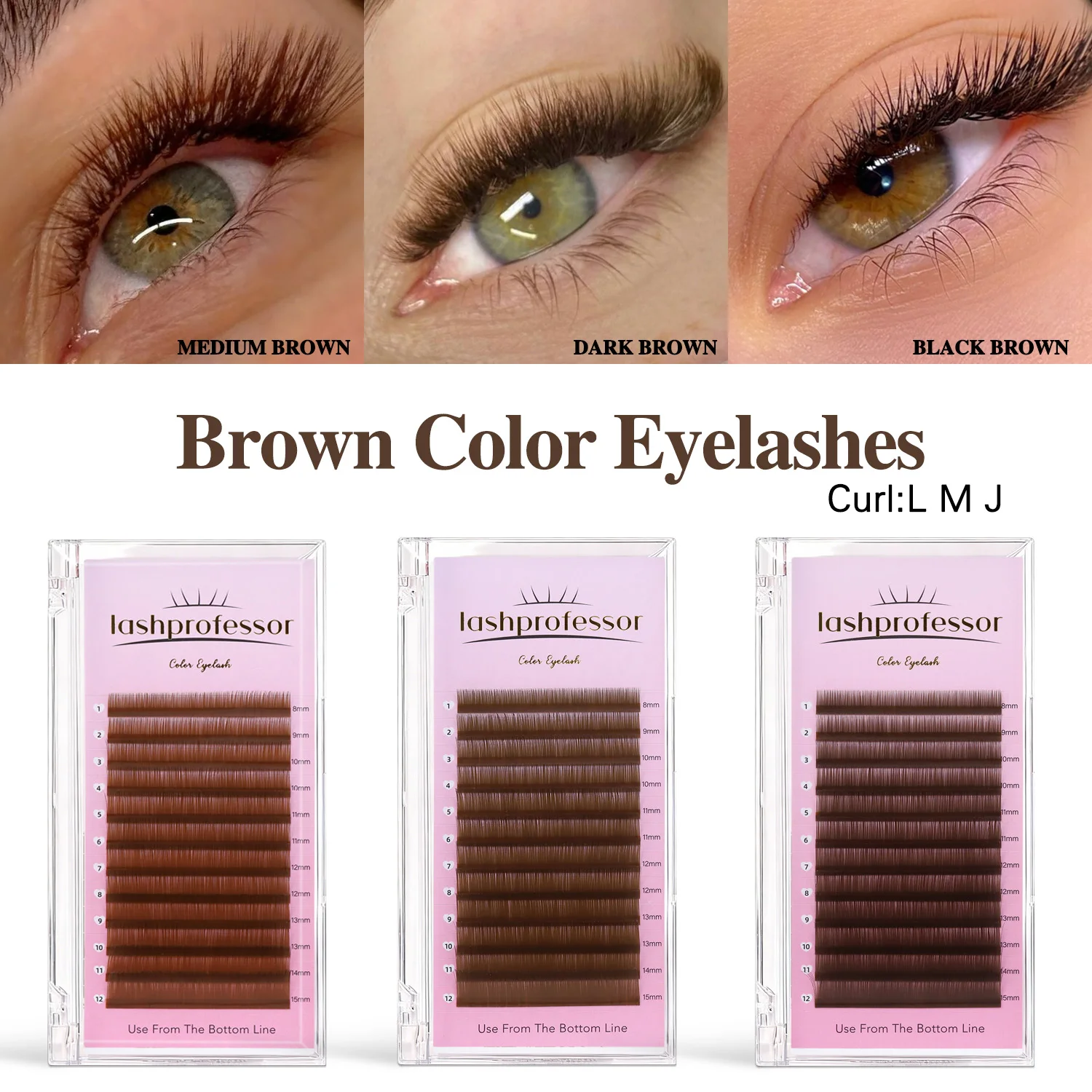 J Beauty Makeup - LASHPROFESSOR ขนตาปลอมต่อขนตา สีดำ สีน้ำตาล แบบเส้นเดี่ยว ทรง