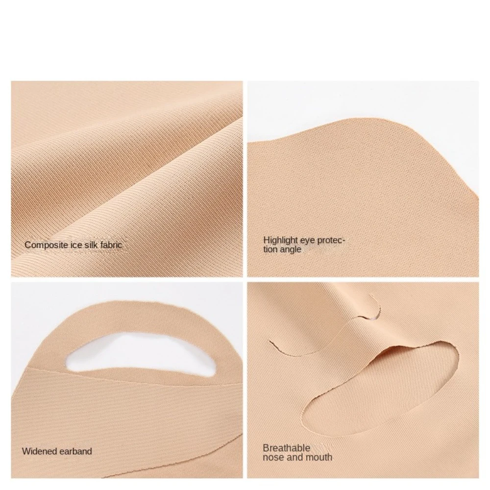 Nueva máscara de seda de hielo transpirable Anti-UV máscara de protección solar a prueba de polvo velo facial lavable Unisex
