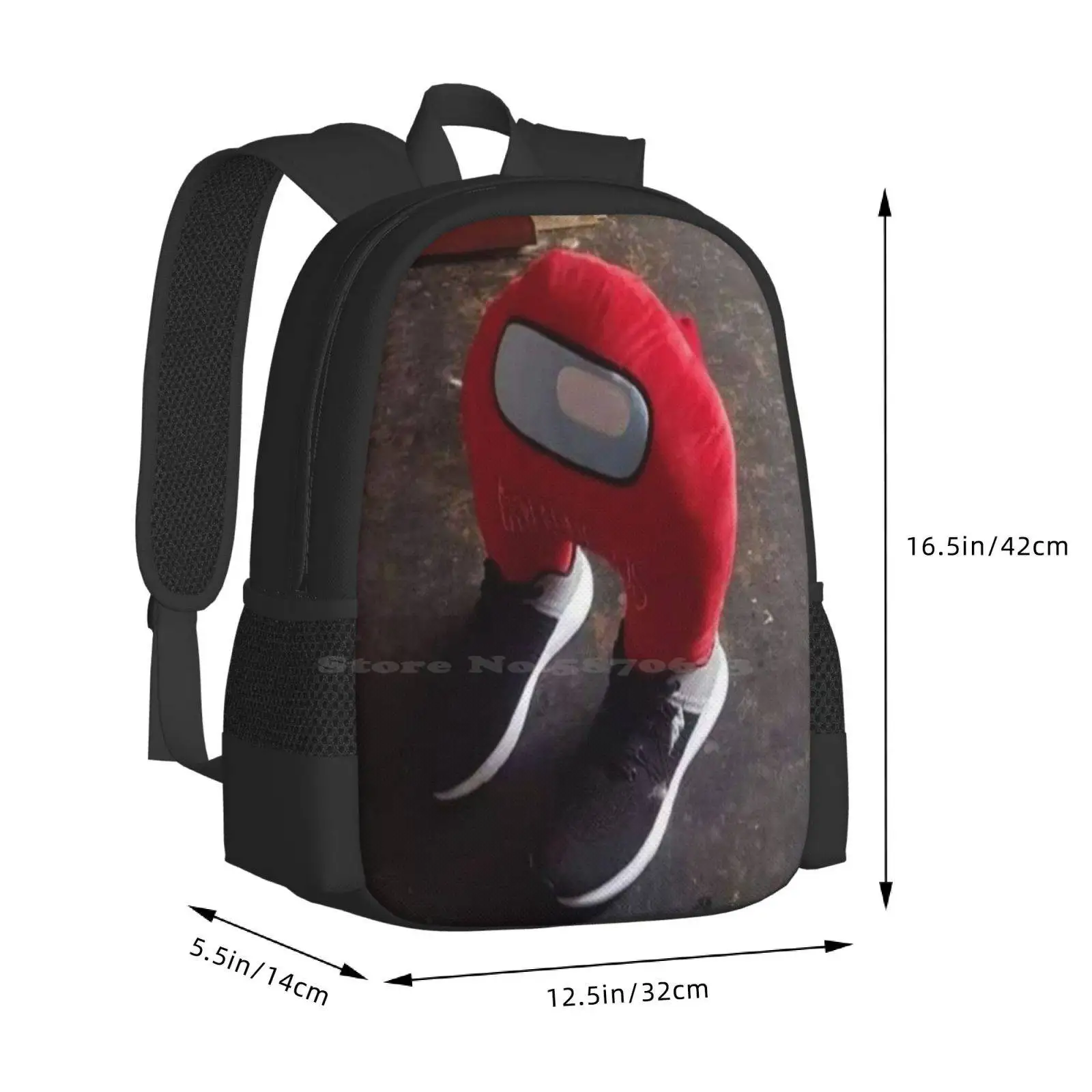 Sus Muster Design Bagpack Schult aschen Amogus