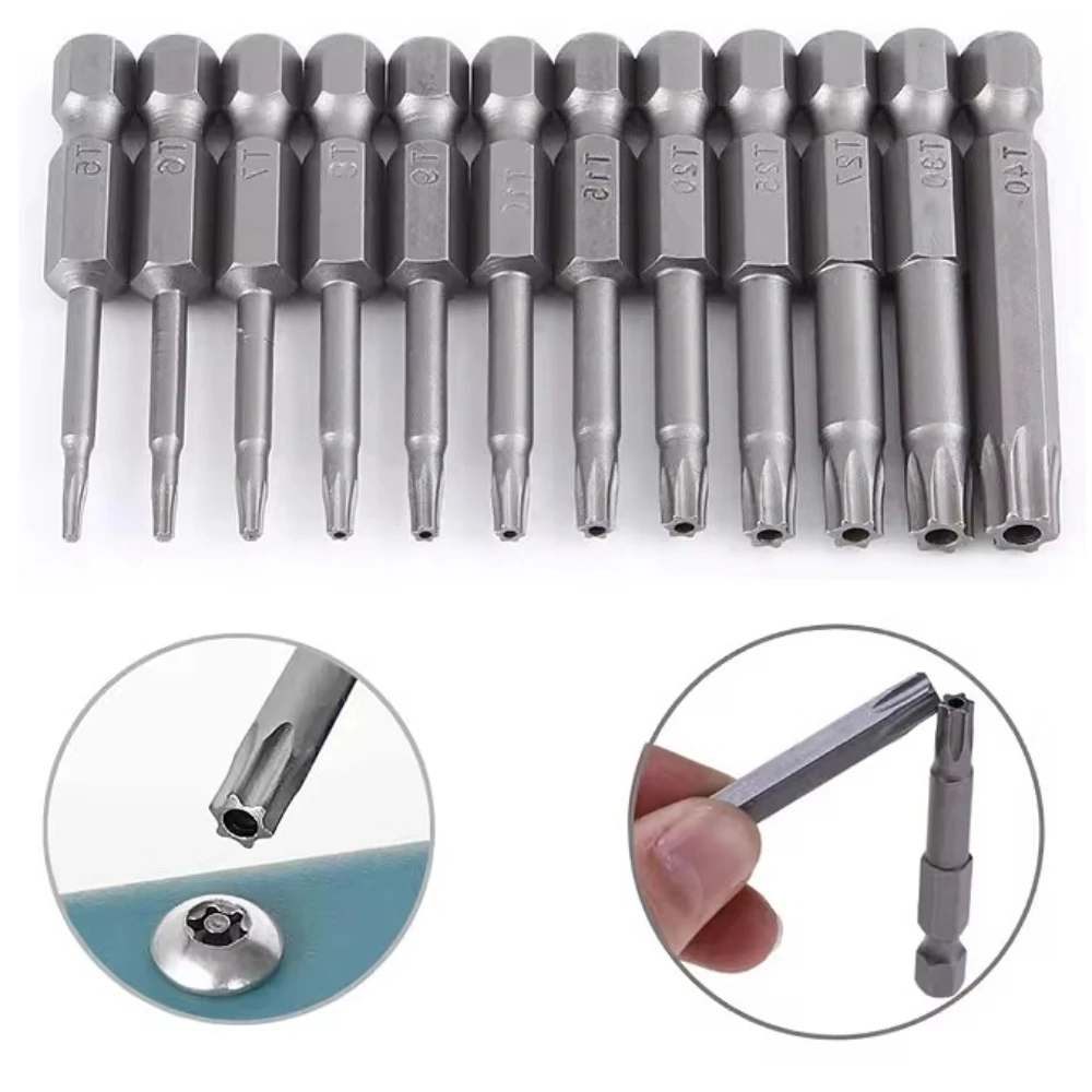 Torx-Schraubendreher-Bohrer-Set mit Sechskantschaft, 4 Zoll Länge, S2-Stahl, Torx-Schraubendreher-Bit-Set, 11/12-teilig, Torx-Kopf, 1/4 Zoll