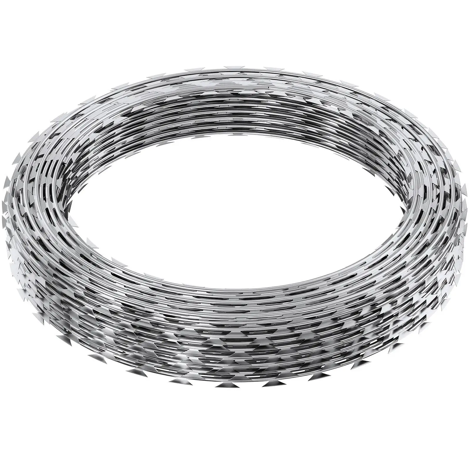 246 ft Galvanized Barbed Wire Fence 5 Rolls Ribbon Security Fencing for garden Perimeter