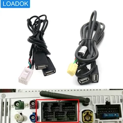 10 Pin Car USB Dual Double USB With Mic RCA Cable Adapter for Android Radio Player Navigation Accessories