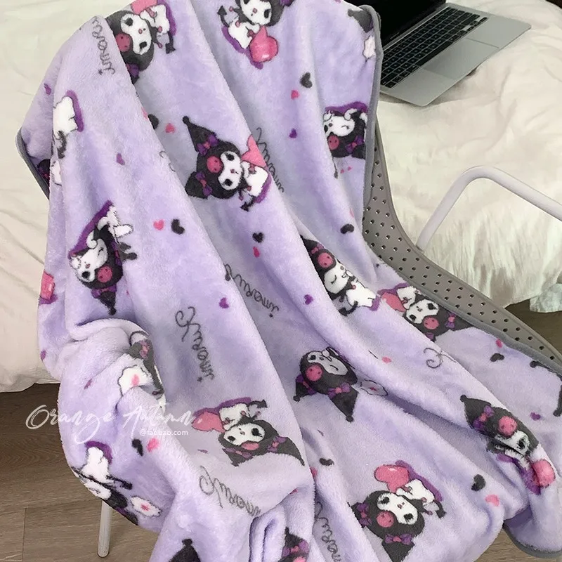 フランネルブランケット,サンリオ,クロミ,ハローキティ,脚,オフィス,寝室,学校,昼寝,夏,暖かい