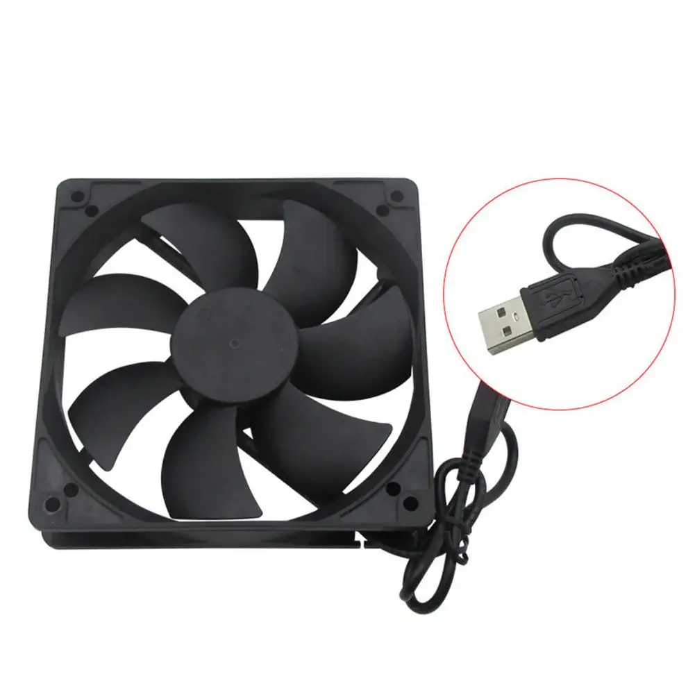 12025 Computer Case Cooling Fan Low Noise Universal Large Air Volume 12cm 5V USB PC CPU Fan Chassis Radiator for Router