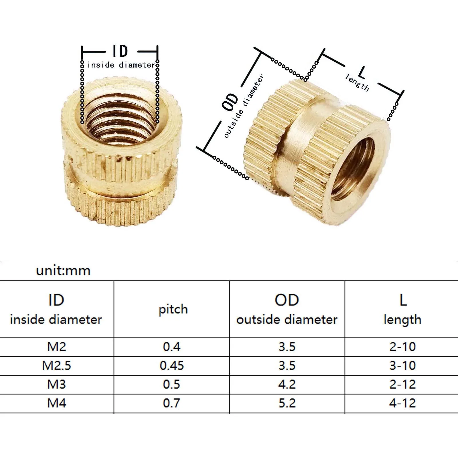 Brass Knurled Insert Nut Kit – 330-Piece, 15 Types, M2 M3 M4 M5 Sizes, Isolation Column Nuts, For Electrical Equipment & Maintenance, In Storage Case