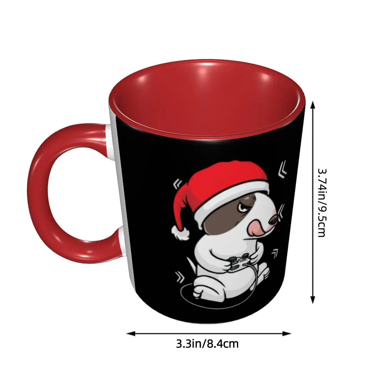 Christmas Miniature Bull Terrier Dog Video Game Coffee Mug DIY Personalized Ceramic Mug Creative Present