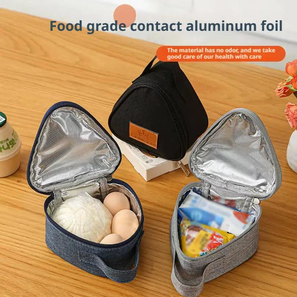 Triangular Aluminum Foil Insulation Bag Thermal Cooler Lunch Tote Student Rice Ball Bag Lunch Box Bento Breakfast Carry Bags