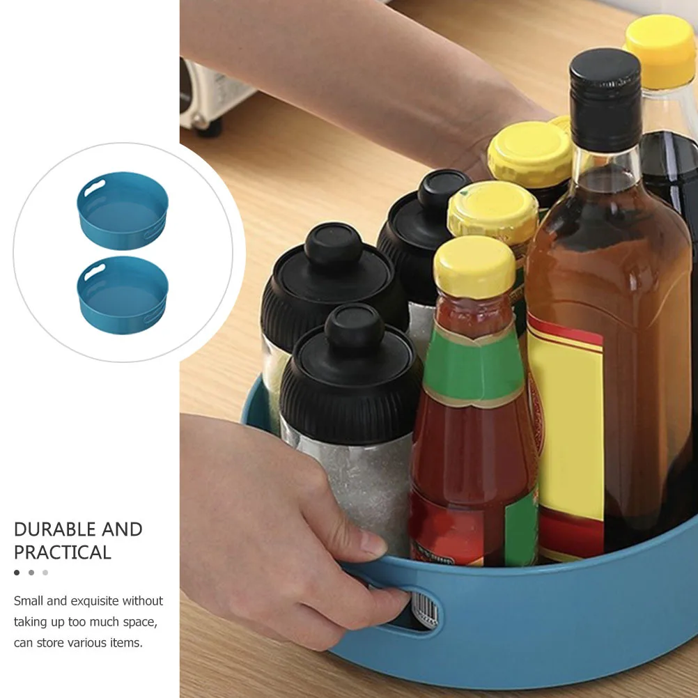 

2pcs Rotating Turntable Spice Rack Multifunctional Kitchen Food Organizer Storage Container For Desktop Bedroom