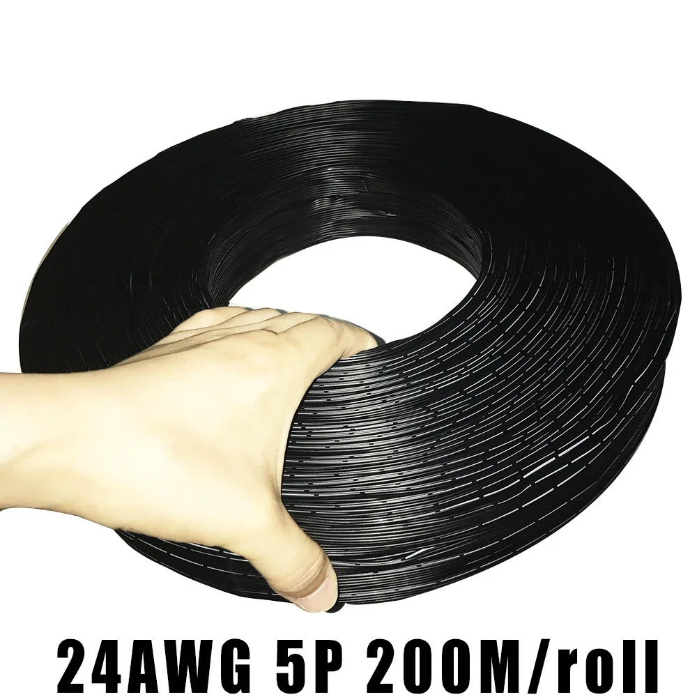 50M 5P Silicone Cable Black Plus White Note Strip Silicone Rubber Sheathed 0.2 Square Row 24AWG Special Soft Cable