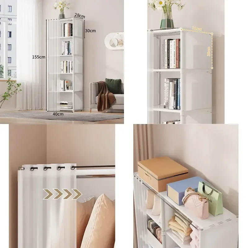 Simple Cloth Wardrobe - High Capacity Dustproof Storage Rack, Strong Load Bearing Bookshelf & Clothes Organizer for Home