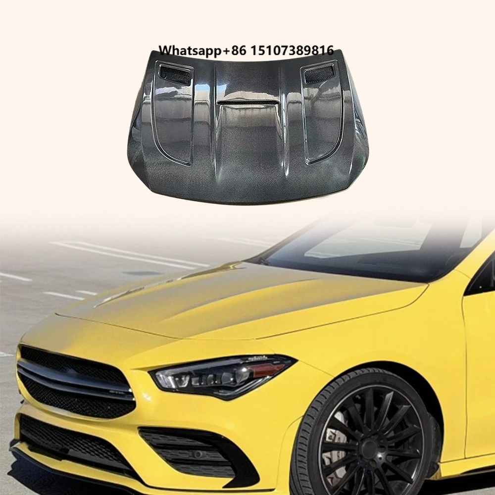 For CLA45 W118 CLA200 CLA35 18-24 Carbon Fiber V3 Style Front Hood Bonnet